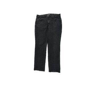 Lee Relaxed Fit Straight Leg High Rise Women's size 14P Black Denim Jeans